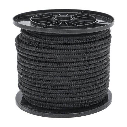 3/8in×250ft Nylon Solid Braid Rope High UV Abrasion Resistance Industrial Black