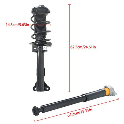 4PCS Front Complete Struts Rear Shocks For Mercedes E350 2010-2014 RWD 501798019