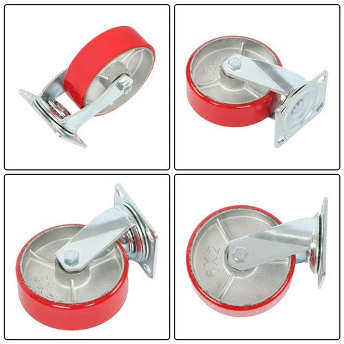 6" × 2" Tilt Casters Heavy Duty Swivel Caster Wheel 1250 Lbs Industrial Casters