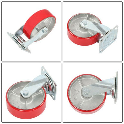 6" × 2" Tilt Casters Heavy Duty Swivel Caster Wheel 1250 Lbs Industrial Casters