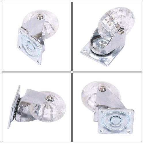 2Inch Caster Wheels 4 pieces Heavy Duty Alloy Steel + Rubber Casters white