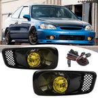 Front Bumper Yellow Lens Halogen Fog Lights Lamp for 1999-2000 for Honda Civic