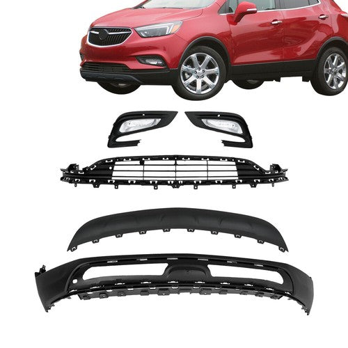 Black Plastic Front Bumper Complete With Grills For Buick Encore 2017-2022 New