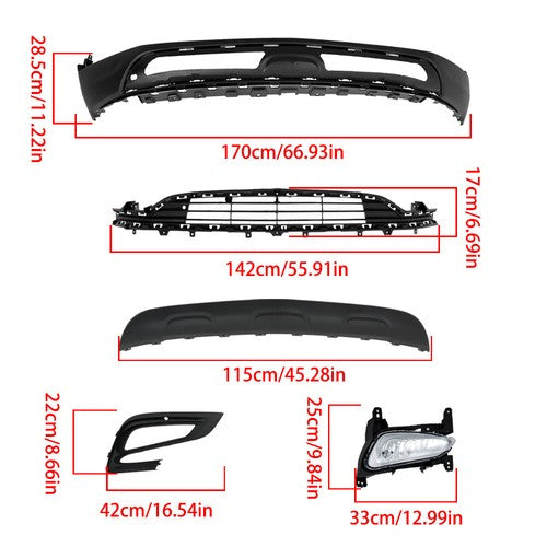 Black Plastic Front Bumper Complete With Grills For Buick Encore 2017-2022 New