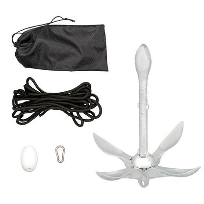 1-Pcs White 7.05lb Marine Kayak Anchor Kit Folding Grapnel Boat Anchor with Claw