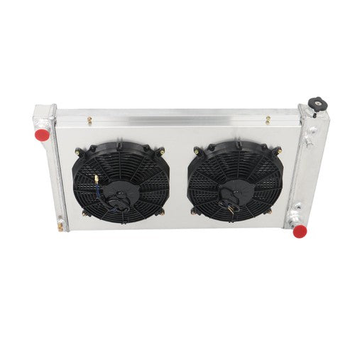 CC369 For Chevy C10/20/30 Pickup Suburban 1967 1968-72 4 Row Radiator+Fan Shroud