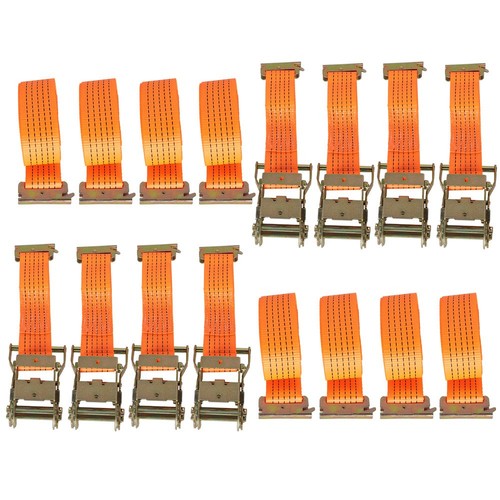 2 "x 20' 4000 lb E-Track Ratchet Straps Orange Heavy Duty Tie Downs New 8 Set