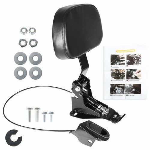Fit For Touring FLHT FLHX Adjustable Rider Driver Backrest Pad W/Mounting Kit
