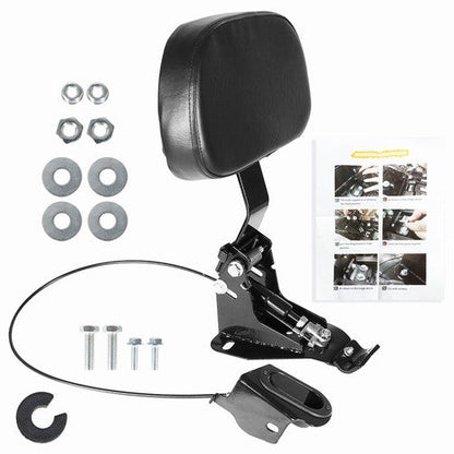 Fit For Touring FLHT FLHX Adjustable Rider Driver Backrest Pad W/Mounting Kit
