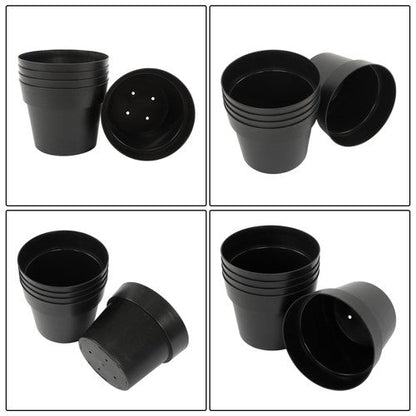 5 Pack 5 Gallon Pure Black Plastic Plant Flower Nursery Pots 30*24*24cm