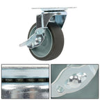 8 Pack 3 Inch Universal Caster Wheels Heavy Duty Casters with Side Brake Grey