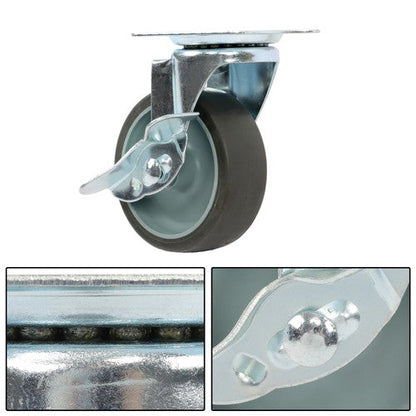 8 Pack 3 Inch Universal Caster Wheels Heavy Duty Casters with Side Brake Grey