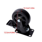 4 Inch Universal Heavy Duty Swivel Caster Wheels �� 4 with Brakes Black