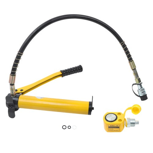 5 Ton Hydraulic Jack Power Ram Kit and CP-180 Manual Hydraulic Hand Pump