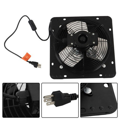 Wall Mounted 10" Shutter Exhaust Fan With Switch & Insect Mesh Low Noise 980 CFM