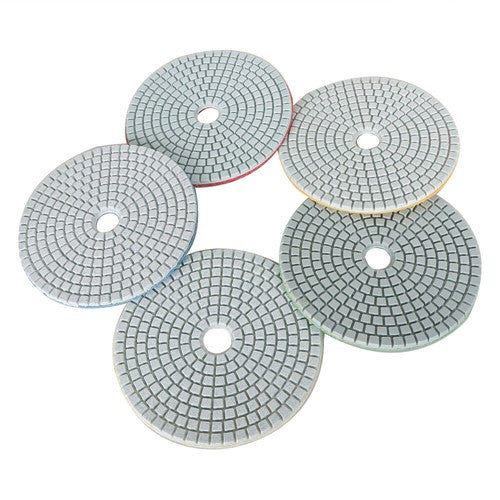 5 Inch Diamond Concrete Polishing Pads Wet Dry Set for Quartz Marble Stone NEW