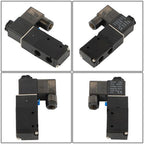1/4'' DC 12V 3 way 2 position Pneumatic Electric Solenoid Valve NPT Air Aluminum