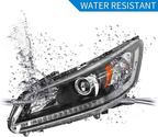 For 2013-2015 Honda Accord Sedan Pair Projector Headlights Halogen Headlamps Set