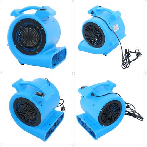 Powerful 1/2HP 2200CFM 15ft 2-Position Carpet Dryer - Blue Fan