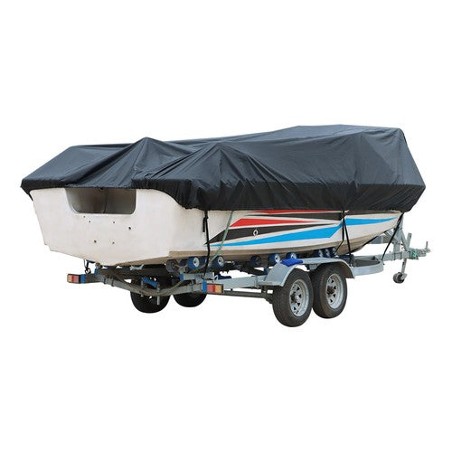 Boat Cover Fishing V-Hull Runabout Trailerable Black Waterproof 11-13ft New