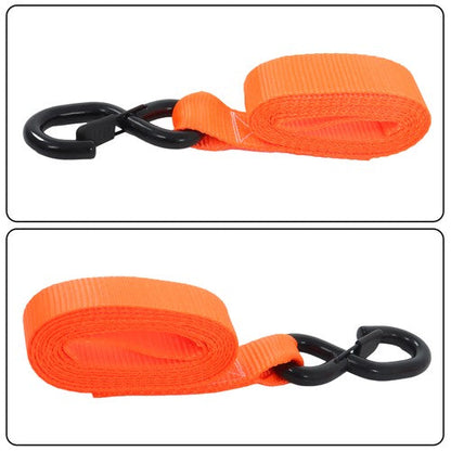 4 Pack Steel Ratchet Strap Fracture Strength 5208lbs 1.6in*8ft with S Hooks
