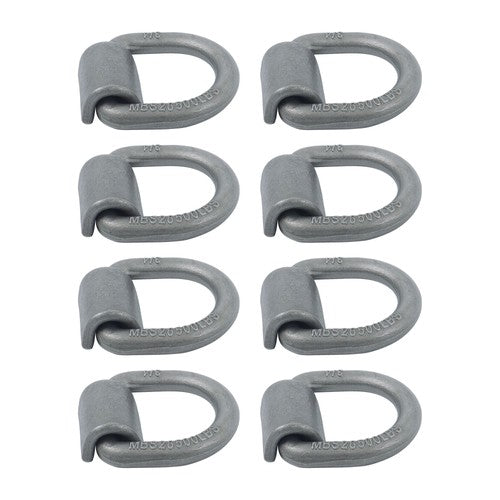 8 Pack 3/4" Heavy Duty Weld On Forged D Rings with Welding Clips, 26,500 lbs
