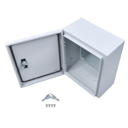 12x10x6" NEMA 4X Steel Electrical Box, IP56 Waterproof Lockable w/Mounting Plate
