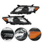 Headlights Black Fog Lights+Switch Kit For 10-11 Toyota Camry SE Left+Right Side