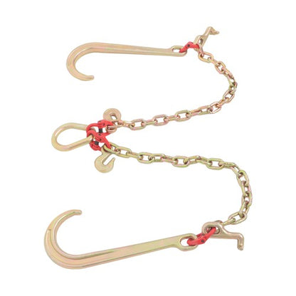 T J Hook Double Limb Hook Chain 5/16in*2ft G80 Chain Fracture Strength 9260lbs