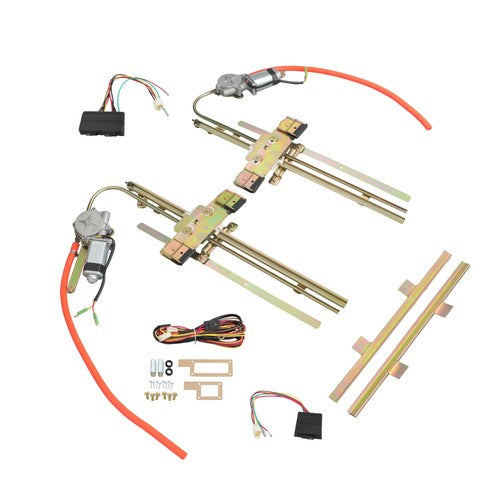 Set 2 Door Street Hot Rat Rod Flat Glass Power Window w/ Switches Wiring NEW