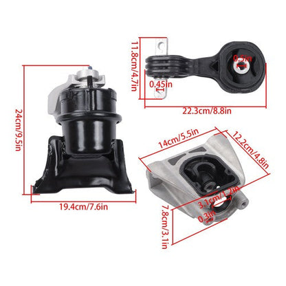 For Honda Civic 1.3L Hydraulic 2006-2011 3PC Engine Motor Auto Trans Mounts