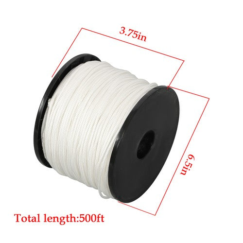 1/8 inch White Dacron Polyester Rope - 500 Foot Spool | Solid Braid