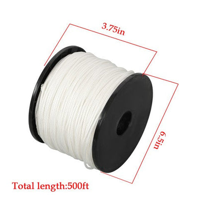 1/8 inch White Dacron Polyester Rope - 500 Foot Spool | Solid Braid
