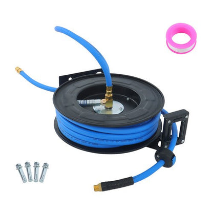 Scalable Hose Spool 1/2" x 50 Ft , Industrial Grade Rubbe, Air Hose Reel