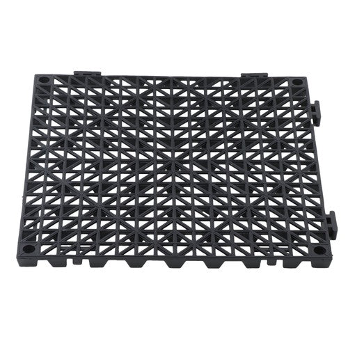 50 Pack Interlocking Deck Tiles PP Drainage Tiles Floor Tiles 12 x 12 inch Black