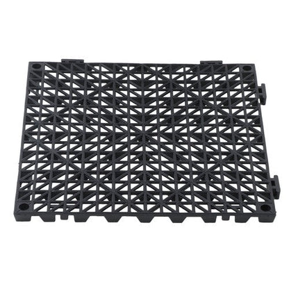 50 Pack Interlocking Deck Tiles PP Drainage Tiles Floor Tiles 12 x 12 inch Black
