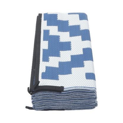 9x12ft Waterproof Outdoor Rug Outdoor Plastic Straw Rug Carpet Blue & White