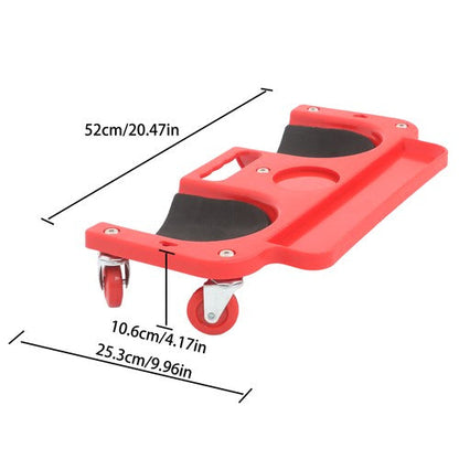 Universal Rolling Knee Creeper/Pads with Tool Tray Holder + 5 Swivel Castors Red
