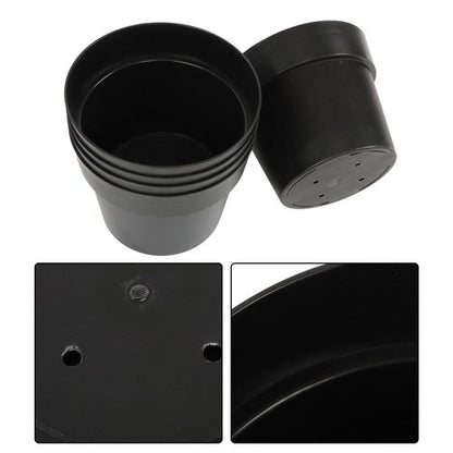 5 Pack 5 Gallon Pure Black Plastic Plant Flower Nursery Pots 30*24*24cm