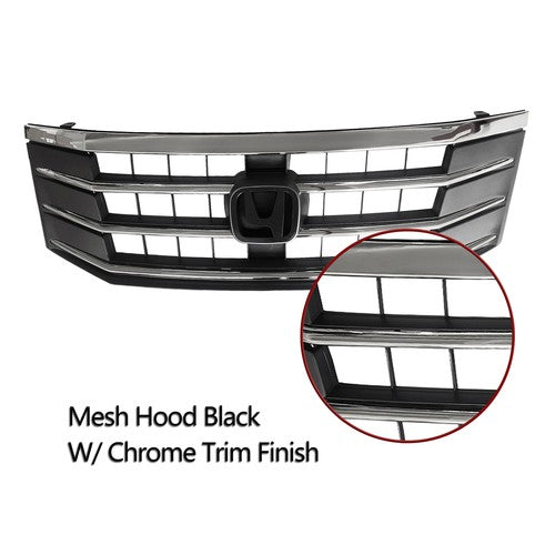 Front Upper Chrome Bumper Mesh Grille for 2010-2012 for Honda Crosstour EX
