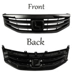 For 2011 2012 Honda Accord Front Bumper Upper Gloss Black Mesh Grill Grille