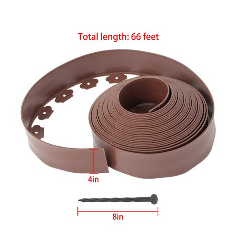 Garden Edging Kit With Anchoring Spikes Plastic No Dig Lawn Border L-shaped Lawn