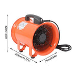 Portable Blower Steel 8 Inch, 900CFM 180W Industrial Orange 16.4ft Ducting
