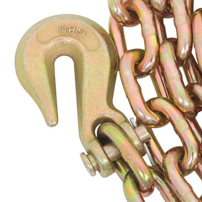 2pcs Transport Bundle Chain Steel Gold 7100lbs G80 3/8in×20ft Heavy Duty W/Hooks