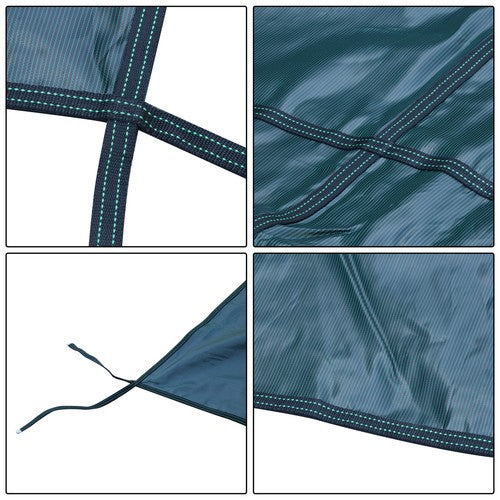 Inground Pool Safety Cover Fits 18 x 36ft With Right Steps Mesh Solid