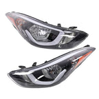 For 2014 2015 2016 Hyundai Elantra Headlights Assembly Left Right Pair w/ Bulbs