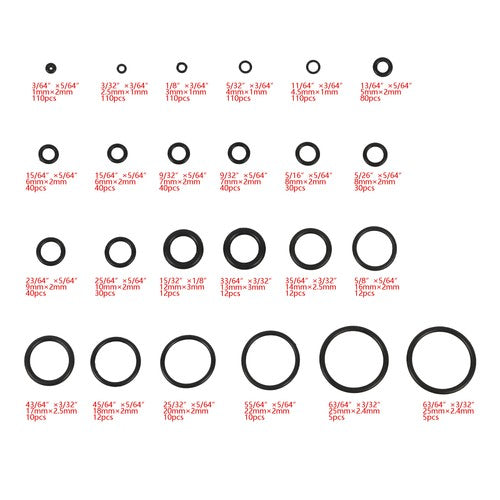 1020Pcs O Ring Kit Nitrile Rubber O Ring Assortment Set 20Size Resist Oil & Heat