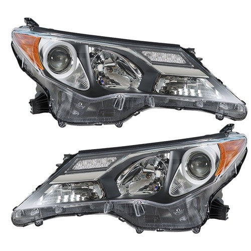 Fit For Toyota RAV4 2013 2014 2015 LH+RH Headlight Headlamps Clear Lens Halogen
