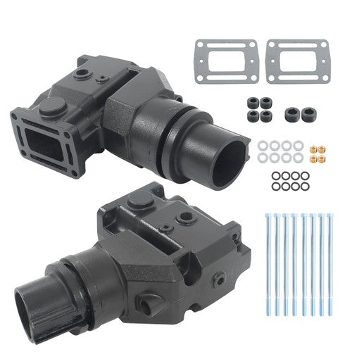 For Volvo Penta OMC Set of 2 4'' manifold Exhaust Riser Elbow 4.3 5.0 5.7 5.8 L