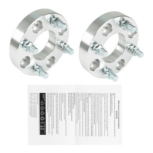 Wheel Flange 1" 4x101.6mm Hub Bore 62mm Thread Size 1/2"x20 Silver 2Pcs